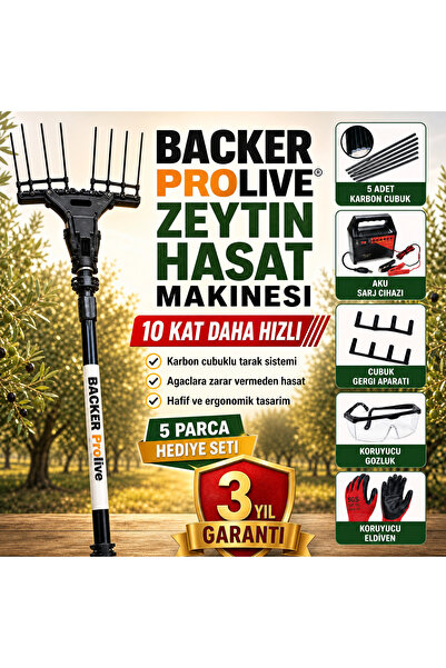 Backer Devir Ayarlı Zeytin Hasat Makinası + 5 PARÇA SET