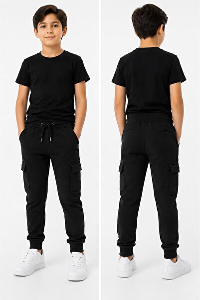 Dıgıl Kids Ribbed Sweatpants with Side Pockets Pantalon Lycra Primary School ...