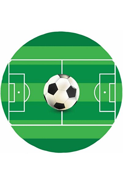 pasta baskı atölyesi futbol sahası temalı yenilebilir şeker hamuru pasta üstü...
