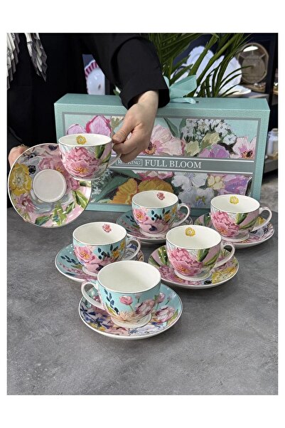 SUDE HOME Full Bloom 6 Kişilik Çay Fincanı 220ML