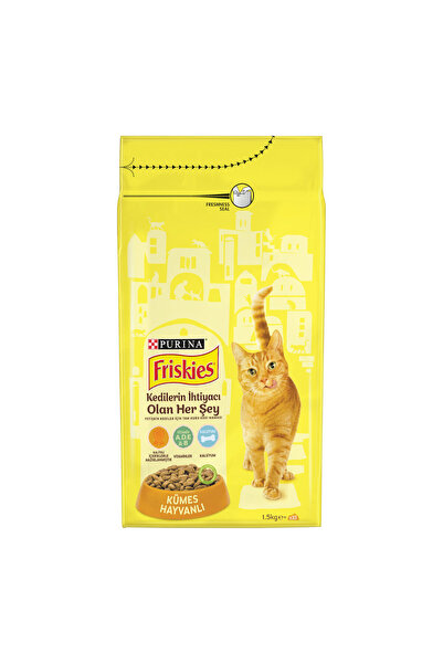Friskies Yetişkin Kümes Hayvan Kuru Kedi Maması 1.5 Kg (2'li Paket)