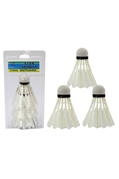 LEAN Set de 3 fluturași de badminton, 8,5 x 6,5 cm, 17509