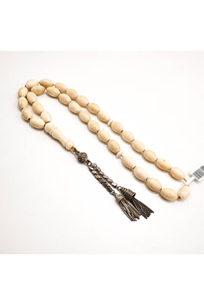 Generic Old Nab Alfil Beads 33 Beads 10x15.5mm Creamy Ivory Oval Decorative B...