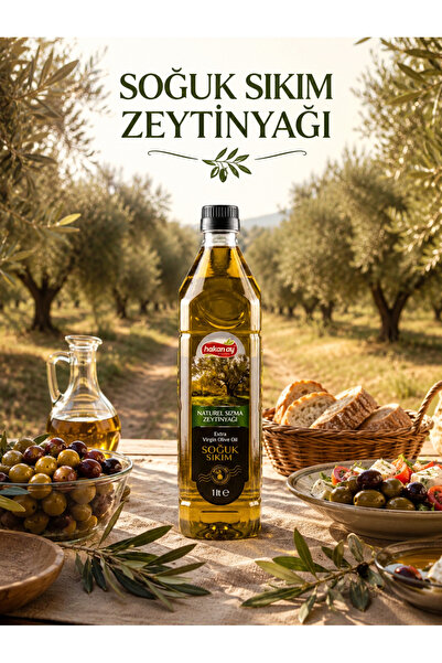 Hakan Ay Gemlik Zeytinleri Hakan Ay Zeytincilik Soğuk Sıkım Natürel Sızma Zeytinyağı 1 L Pet – 0.7 Asit – Katkısız – Kahvaltılık ve Salatalık Kullanım