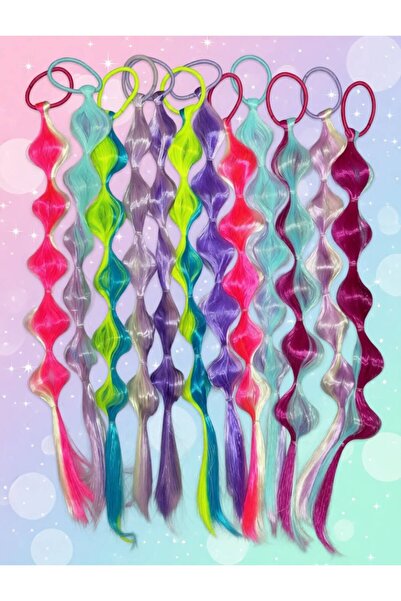 Vipfoni Phosphorescent Colorful Buble Model Elastic Girls' Buckle 12 Pieces