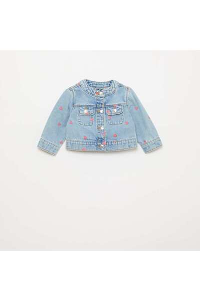 KIABI Round Neck Denim Jacket BLUE