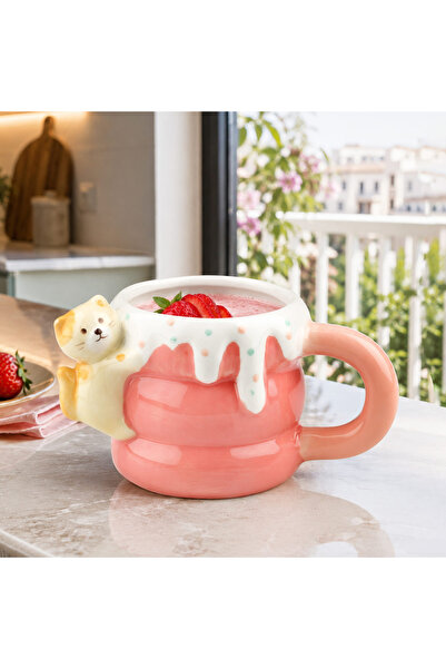 AiroBazar Ceramic Mug with Cute 3D Animal Figures - Handmade Look Gift-Ready ...