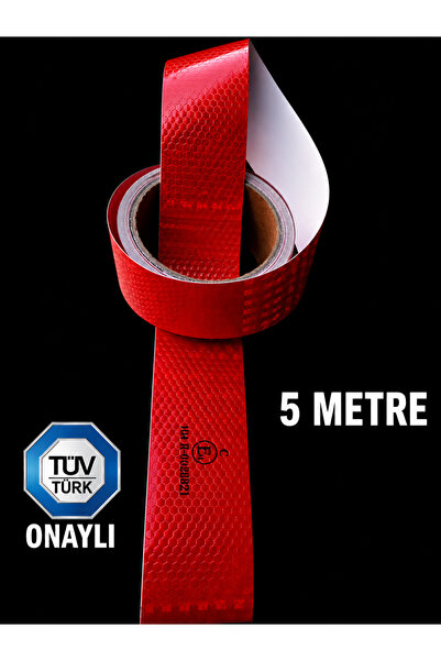 opersan شريط عاكس-شريط عاكس أحمر-معتمد من TÜV-Türk-5 متر-5 سم-شريط عاكس عاكس ...