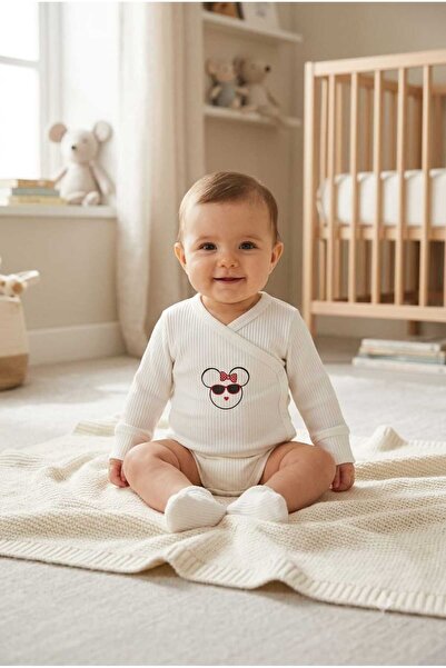 KADİM TEKSTİL Double-Breasted Collar Long Sleeve Ribbed Baby Bodysuit – Baby ...