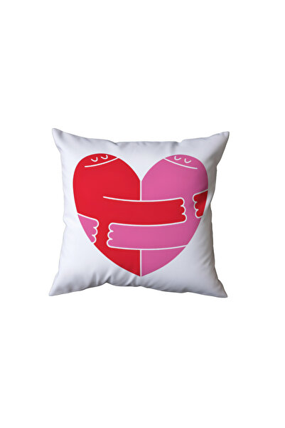 Beramussa Pink Red Heart-Shaped Hugging Design Pillow, Gift