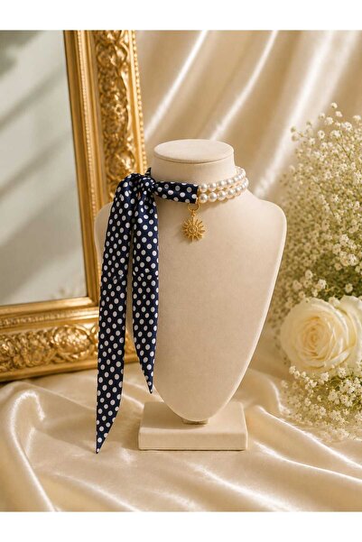 Ivory Pearl Pearl Necklace,Pearl Scarf Necklace,Scarf,Handbag Scarf,Handbag C...