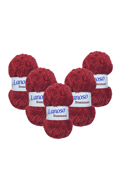 Lanoso Dominant 100 Gr 75 Mt 5 Pieces (956) Red 100% Polyester Microfiber Han...
