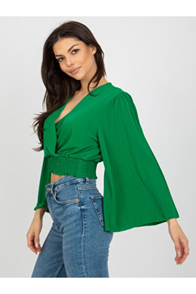 Italy Moda Bluza Dama, ITALY MODA, Poliester, Maneca lunga, Verde, model DHJ-...