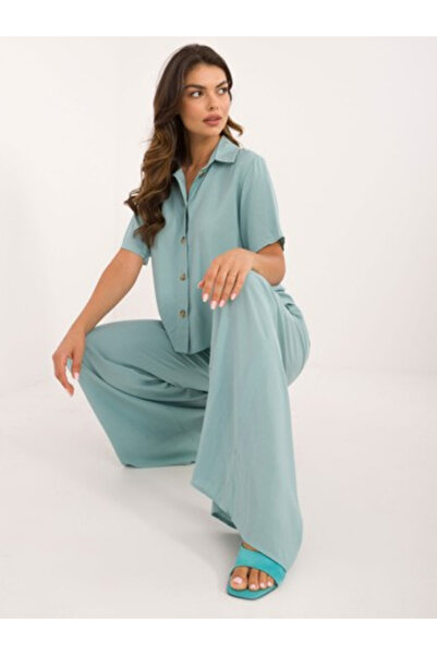 LAKERTA Compleu Dama, LAKERTA, Viscoza, Maneca scurta, Menta, model LK-KM5097...