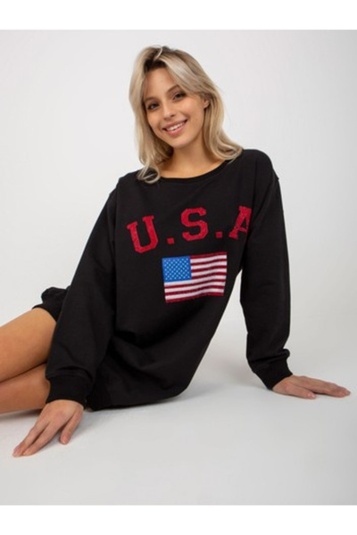 Vikki Women's Sweatshirt, Vikki, Cotton, Long Sleeve, Black, model VI-BL-3192...