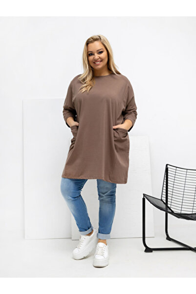 Relevance Bluza Dama Maneca 3/4, Decolteu rotund, RELEVANCE, Bej Casual Model...