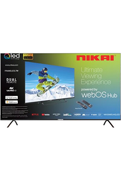 Nikai 55-inch QLED Smart TV, Ultra HD up to 4K, powered by WebOS, with hands-...