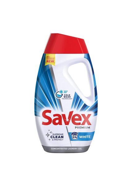 SAVEX Υγρό απορρυπαντικό, Savex, 1.08 λίτρα, Λευκό, 27 spalari