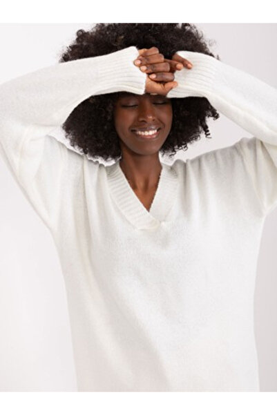 BADU Pulover Dama, BADU, Acril, Maneca lunga, Ecru, model BA-SW-0577.36X