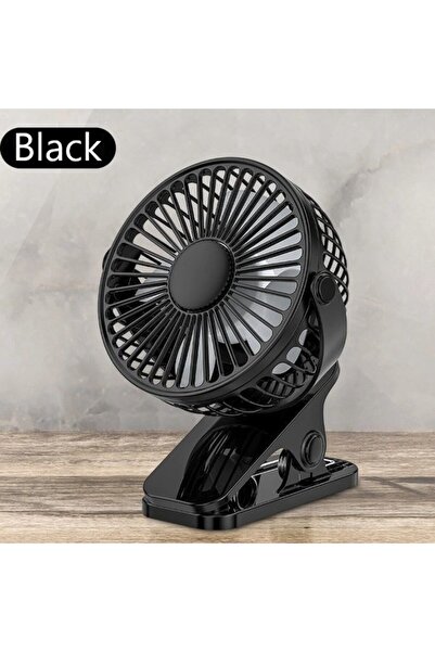 Choice3 Black Portable USB Rechargeable Table Fan Clip-on Type Mini Desktop F...