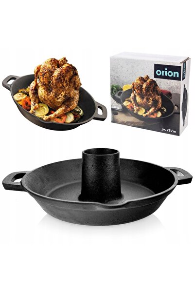 innature Tavă de copt pui din fontă cu suport pentru cuptor