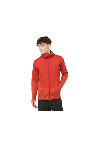 Salomon Outline All Season Hybrid Men's Outdoor Fleece Jacket Lc2152000 Red