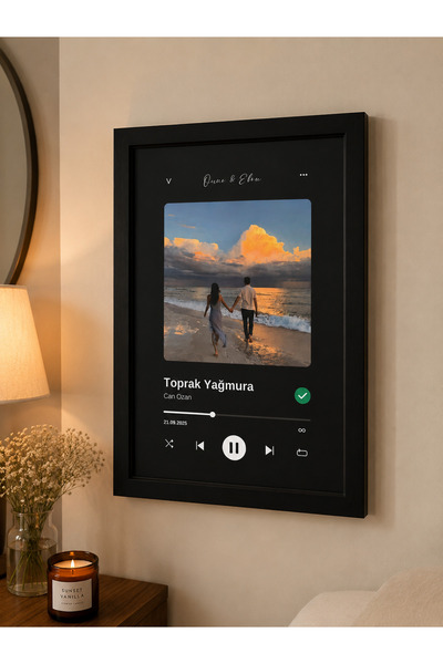 Moon Kişiye Özel Spotify Tablo Kişiselleştirilebilir Hediye Sevgili Arkadaş