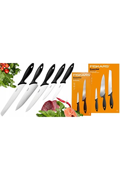 FiSKARS SET COMPLET DE 5 CUȚITE DE BUCĂTĂRIE PENTRU TOCĂT ȘI TĂIȘIT, ASCUȚITE...