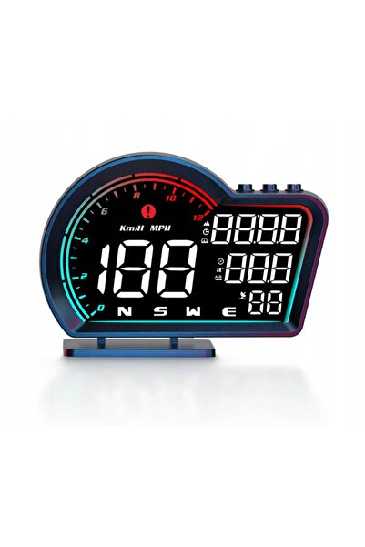 NO BRAND Afișaj head-up auto, contor inteligent OBD2 + GPS, indicator de viteză
