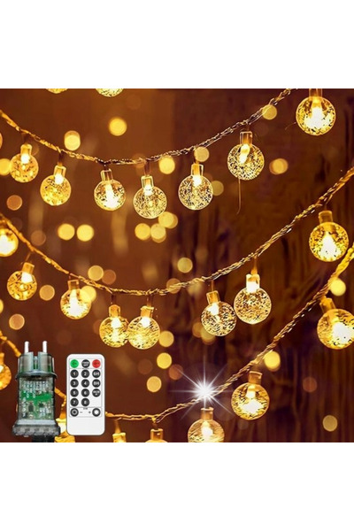 BotCase Lumini LED 15m 50 Diode - Alb Cald, Telecomandă, Ștecher EU BOTC