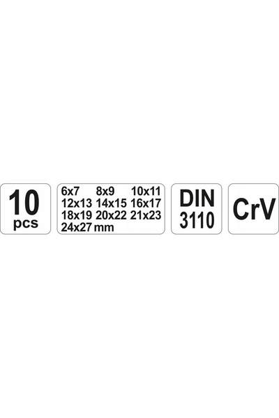 yato Set de chei plate pentru șurubelniță, 6-27mm, 10 bucăți
