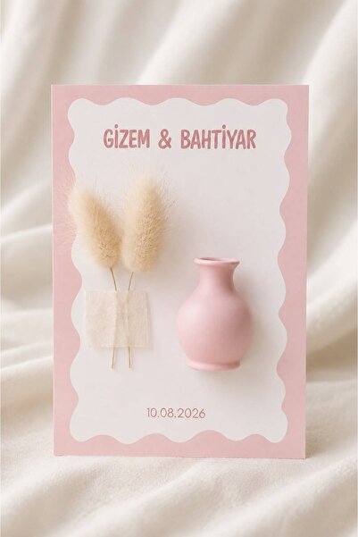 3DCoreStd Kişiye Özel Çiçekli Mini Vazo Magnet | Düğün • Nikah • Söz • Nişan ...