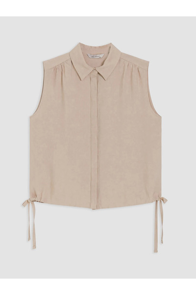 LC Waikiki Beige Oversize Women's Shirt