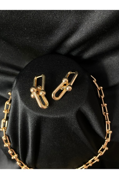 Passionis Jewelry Gold Chain Model Earrings