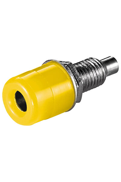 OEM Yellow 4mm banana plug for panel mounting with solder Goobay 11672