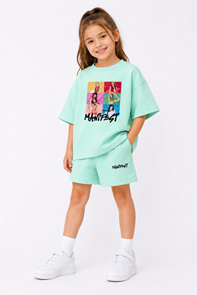 fasardi Manifest Girls M6Nifestgirls Printed Oversize 100% Cotton T-Shirt Sho...