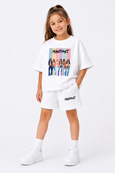 fasardi Manifest Girls M6Nifestgirls Printed Oversize 100% Cotton T-Shirt Sho...