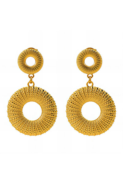 OEM Golden Empress earrings, stainless steel, with 18K gold plating, with rom...