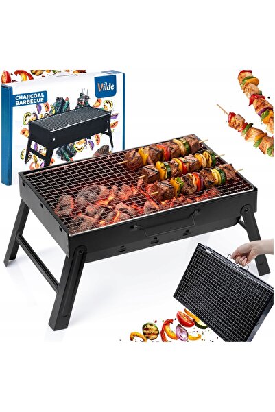 Vilde Grătar cu cărbuni pliabil portabil de grădină turistic de picnic mic 51 cm