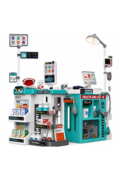 LeanToys Set Medical Mare Masă Medicală Doctor Lumini Sunete Accesorii 77el.