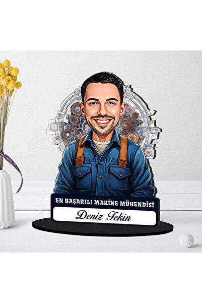 hediyemen Kişiye Özel Erkek Makine Mühendisine Hediye Karikatürlü Biblo