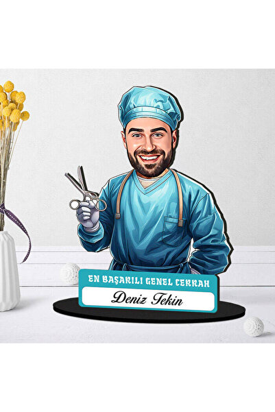 hediyemen En Başarılı Erkek Genel Cerrahı Karikatürlü Biblo