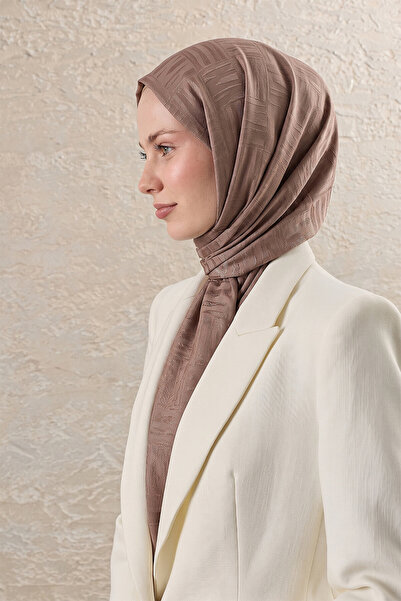 SilkTouch Mink Mosaic Pattern Ayrobin Jacquard Shawl