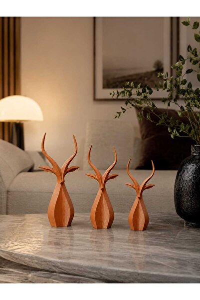 Avanox Design Üçlü Geyik Biblo Seti – Modern Dekoratif Obje