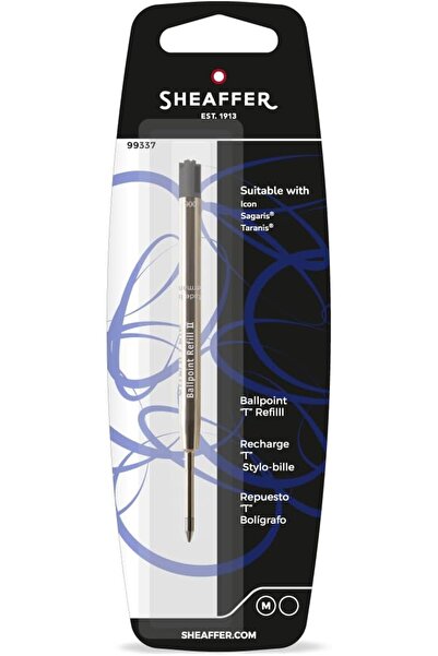 Sheaffer Ballpoint Refill T Style - Black Medium Blister Card (fits Sagaris, ...