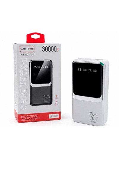 Levino N-27 30000mAh Power Bank with LED Digital Display, Dual USB Output, Fa...