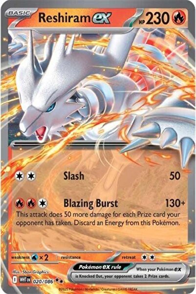 Pokemon TCG Reshiram Ex # 20 Pokemon White Flare Original Cards