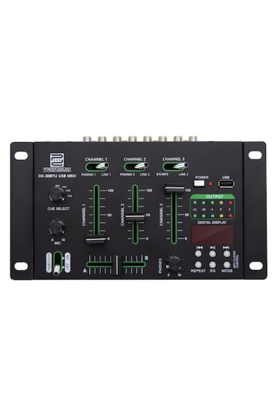 Pronomic Mixer DJ DX-30BTU, 3 canale, Bluetooth, player MP3, negru, 233x131x49mm
