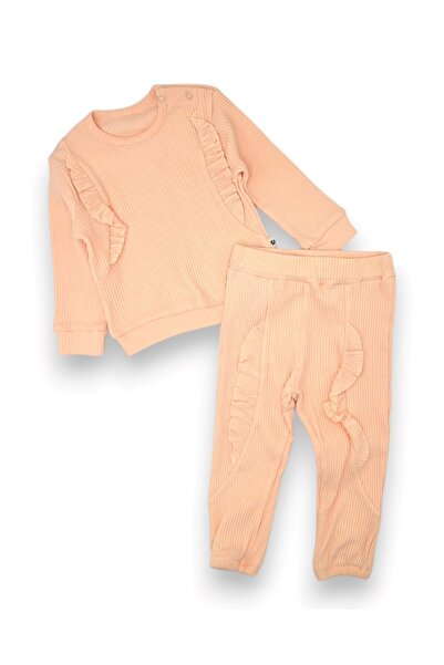 VOY KİDS 100% Cotton 0-3-6-9-12 Months Baby Girl Ruffle Detailed Thin Seasona...
