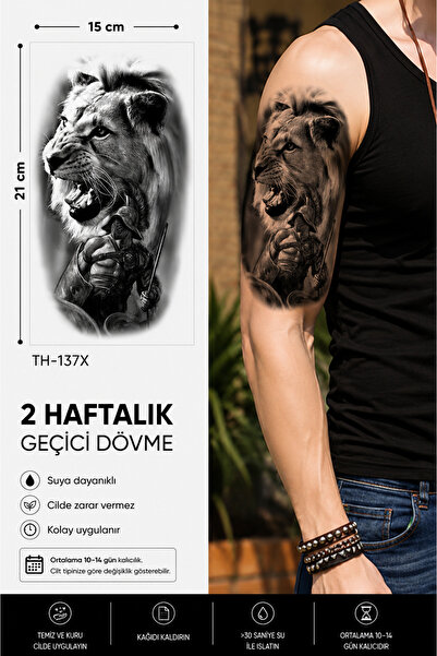 medink tattoo Gerçekci Kurt Desenli Dövme Etiket Kadın Erkek Kol Bacak